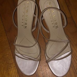 New York Transit women’s gold strappy heel